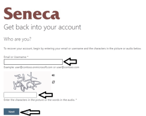 Reset Seneca Blackboard Login Password