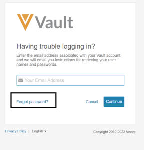Reset Veeva Vault Login Password 1